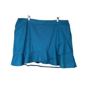 5/$25 
Lady Hagen Skort XXL Golf Tennis Turquoise Print Ruffle Botton Polyester